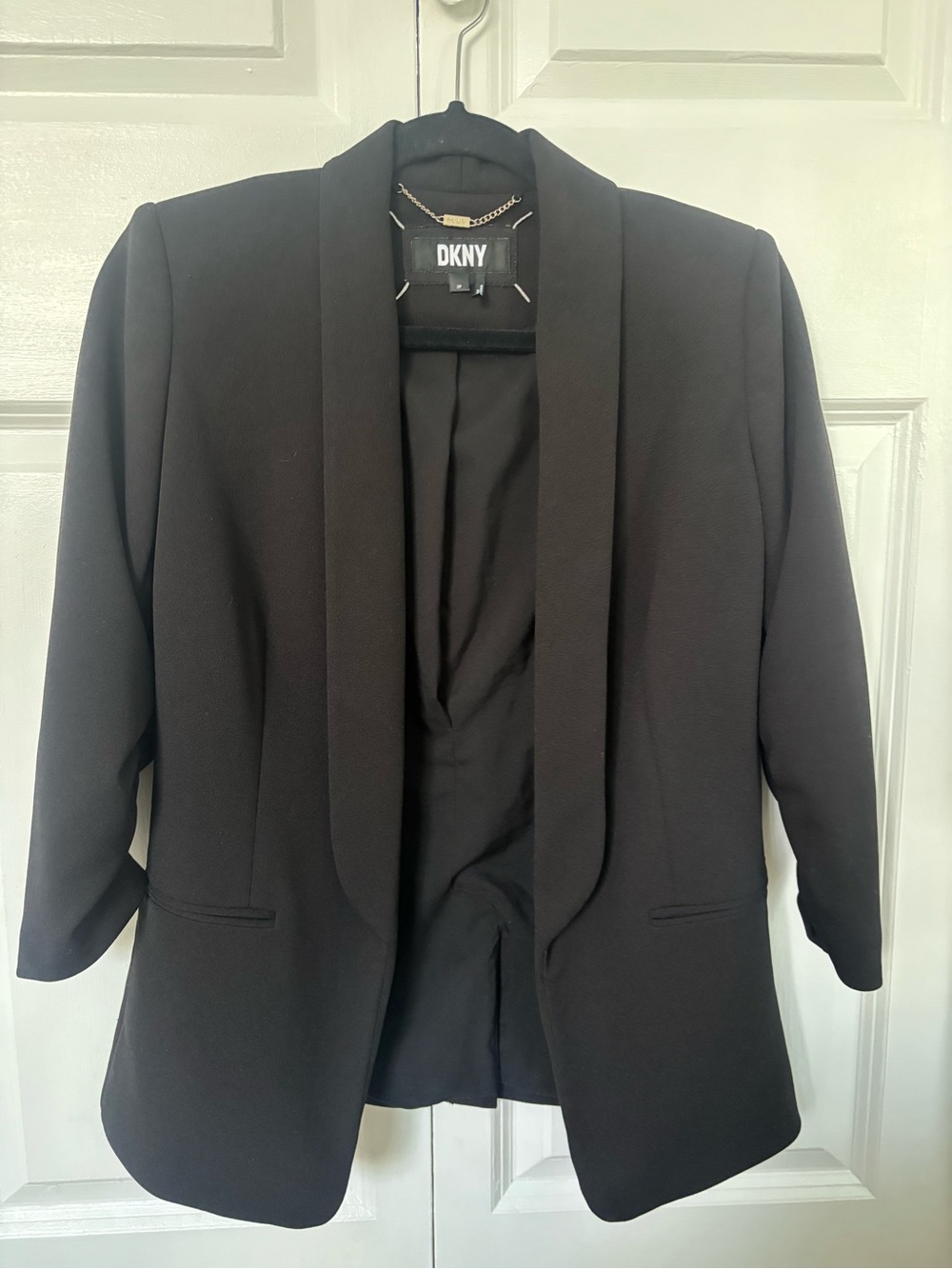 DKNY Black Shawl-Collar Open Blazer
